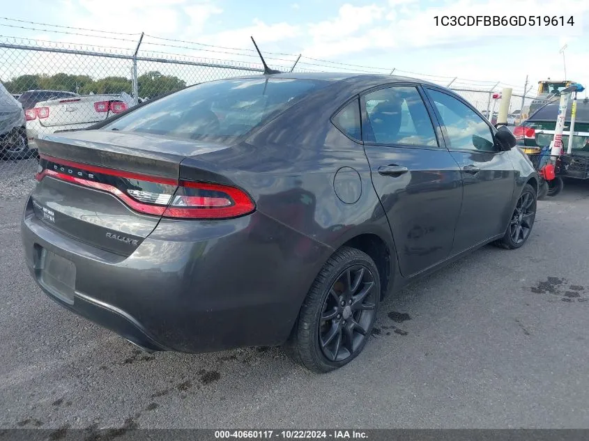 2016 Dodge Dart Sxt VIN: 1C3CDFBB6GD519614 Lot: 40660117