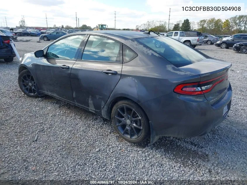 2016 Dodge Dart Sxt VIN: 1C3CDFBB3GD504908 Lot: 40665797