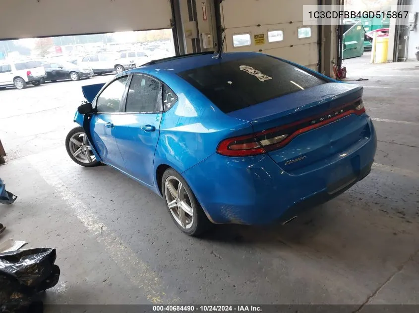 1C3CDFBB4GD515867 2016 Dodge Dart Sxt