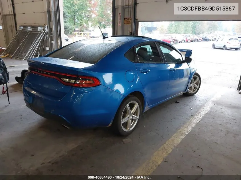 1C3CDFBB4GD515867 2016 Dodge Dart Sxt