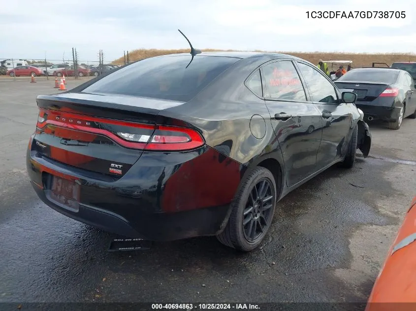 2016 Dodge Dart Se VIN: 1C3CDFAA7GD738705 Lot: 40694863