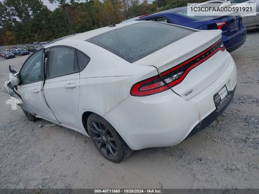 2016 Dodge Dart Se VIN: 1C3CDFAA0GD591921 Lot: 40711665