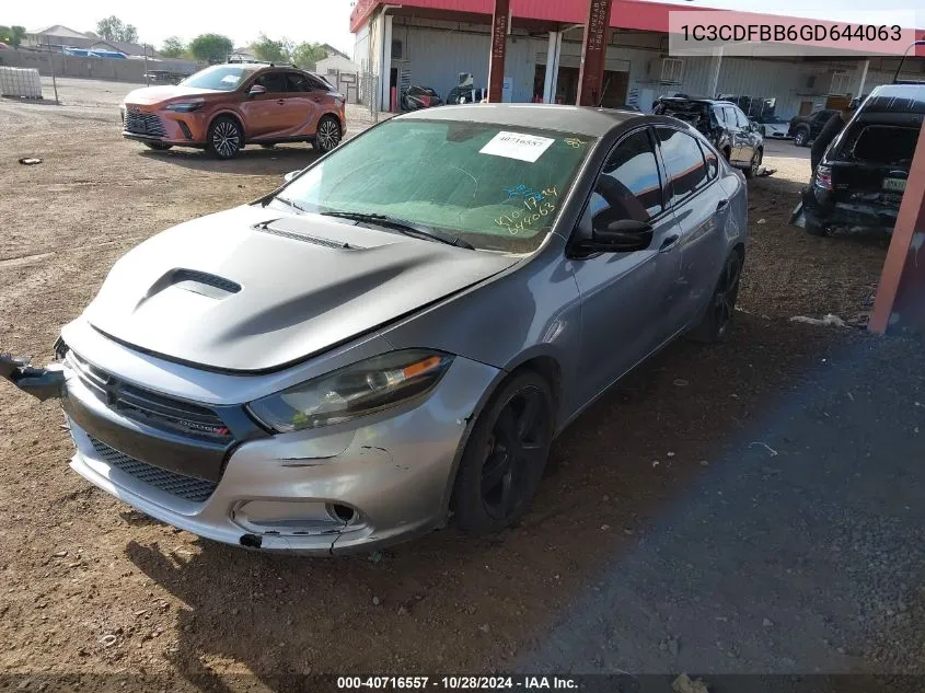 2016 Dodge Dart Sxt VIN: 1C3CDFBB6GD644063 Lot: 40716557