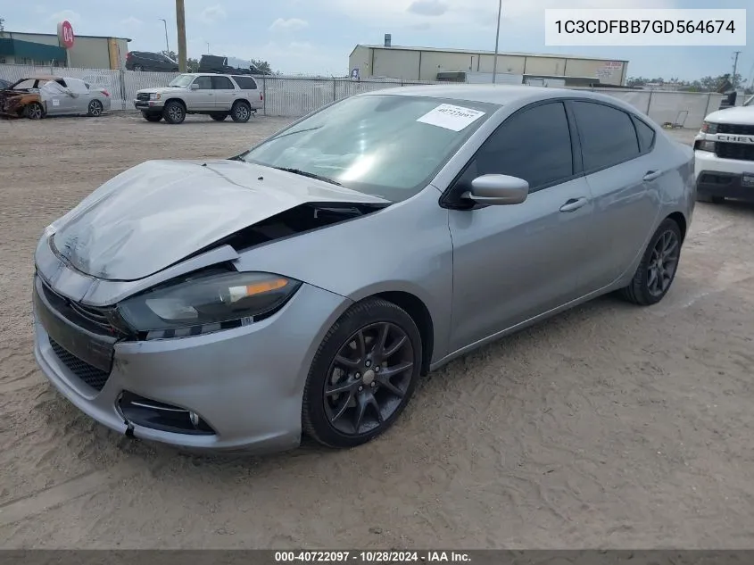 1C3CDFBB7GD564674 2016 Dodge Dart Sxt