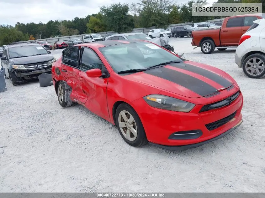 2016 Dodge Dart Sxt VIN: 1C3CDFBB8GD625384 Lot: 40722779