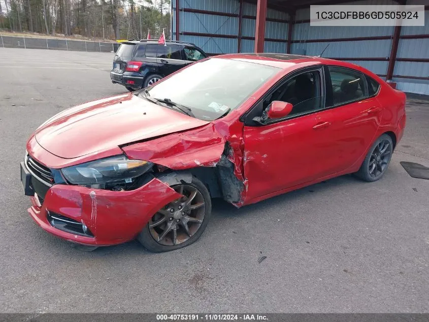 2016 Dodge Dart Sxt VIN: 1C3CDFBB6GD505924 Lot: 40753191