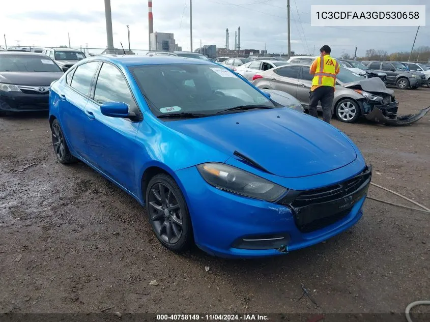 2016 Dodge Dart Se VIN: 1C3CDFAA3GD530658 Lot: 40758149