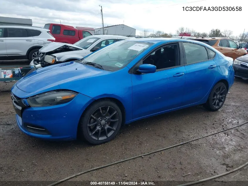 2016 Dodge Dart Se VIN: 1C3CDFAA3GD530658 Lot: 40758149