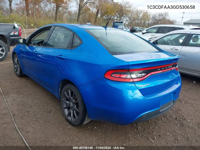 2016 Dodge Dart Se VIN: 1C3CDFAA3GD530658 Lot: 40758149