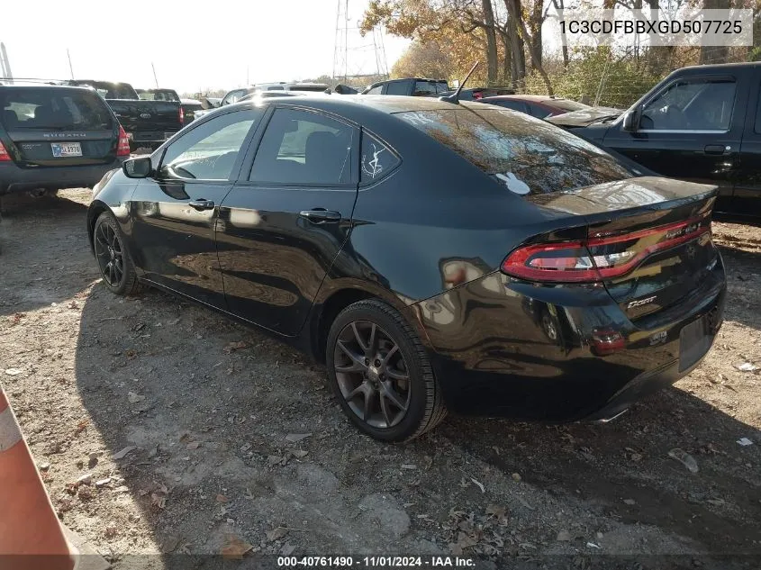 2016 Dodge Dart Sxt VIN: 1C3CDFBBXGD507725 Lot: 40761490