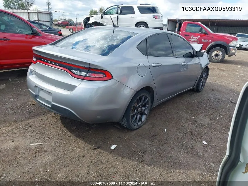 1C3CDFAAXGD593319 2016 Dodge Dart Se