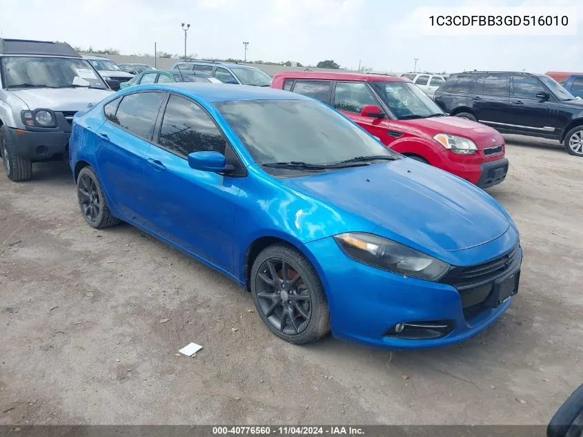 2016 Dodge Dart Sxt VIN: 1C3CDFBB3GD516010 Lot: 40776560