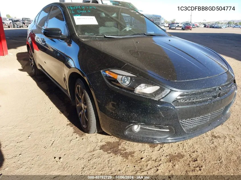 2016 Dodge Dart Sxt VIN: 1C3CDFBB8GD504774 Lot: 40792729