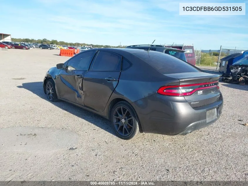 1C3CDFBB6GD531505 2016 Dodge Dart Sxt