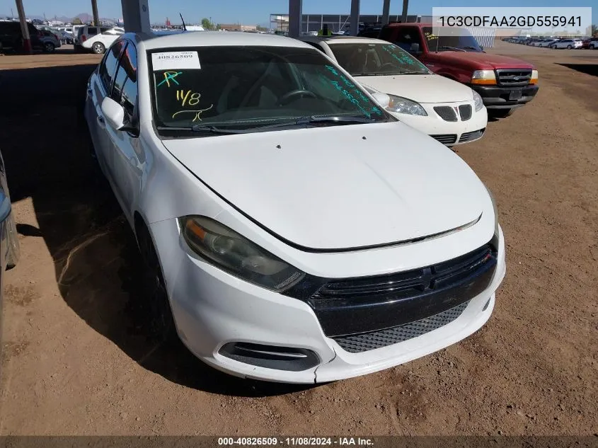 2016 Dodge Dart Se VIN: 1C3CDFAA2GD555941 Lot: 40826509