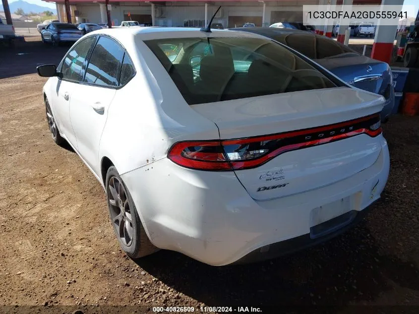 2016 Dodge Dart Se VIN: 1C3CDFAA2GD555941 Lot: 40826509