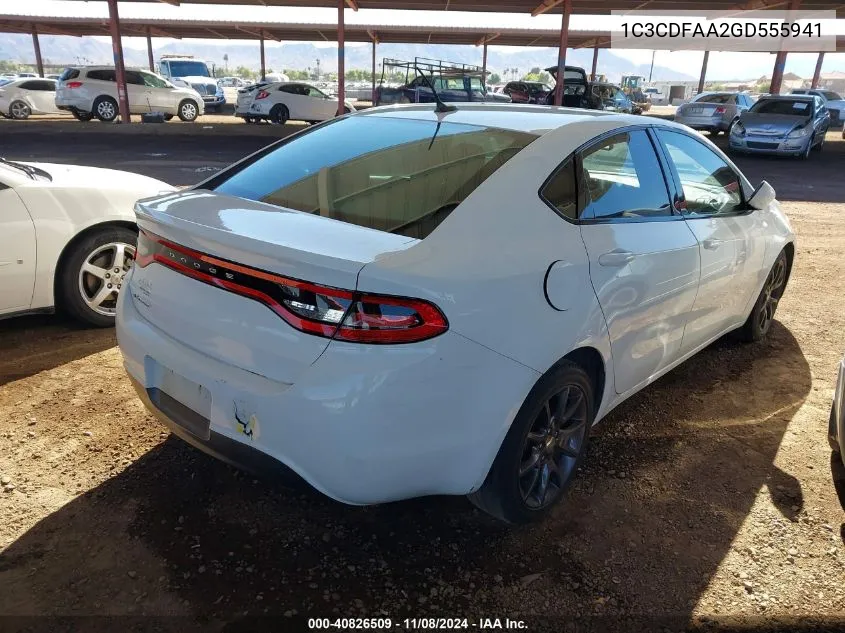 2016 Dodge Dart Se VIN: 1C3CDFAA2GD555941 Lot: 40826509