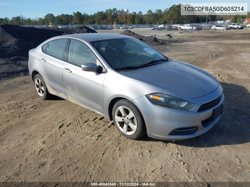 1C3CDFBA5GD605214 2016 Dodge Dart Sxt