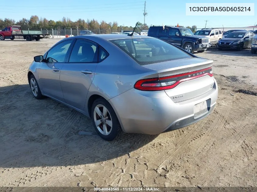 1C3CDFBA5GD605214 2016 Dodge Dart Sxt