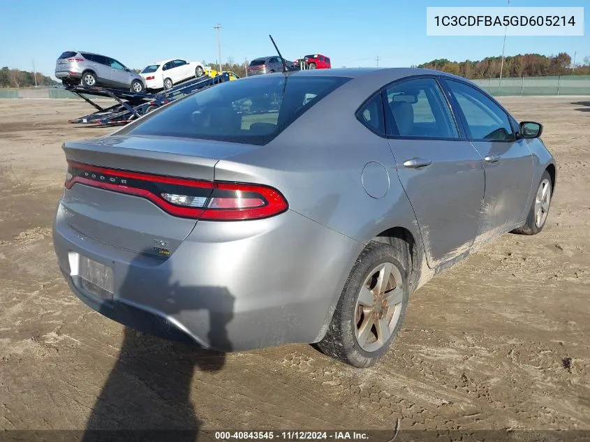 1C3CDFBA5GD605214 2016 Dodge Dart Sxt