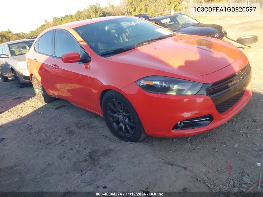 2016 Dodge Dart Sxt Sport Rallye VIN: 1C3CDFFA1GD820597 Lot: 40844274