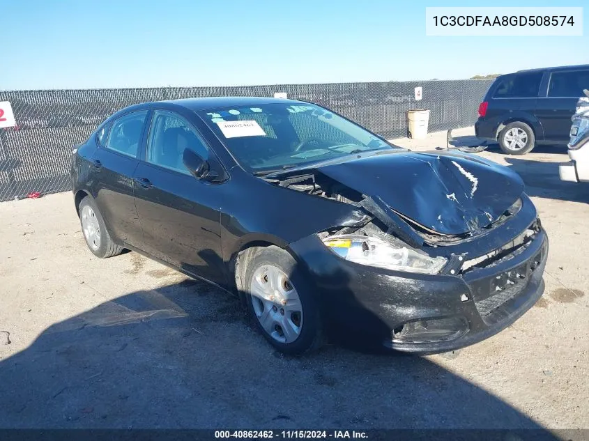 2016 Dodge Dart Se VIN: 1C3CDFAA8GD508574 Lot: 40862462