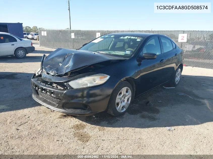 2016 Dodge Dart Se VIN: 1C3CDFAA8GD508574 Lot: 40862462