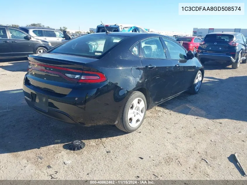 2016 Dodge Dart Se VIN: 1C3CDFAA8GD508574 Lot: 40862462