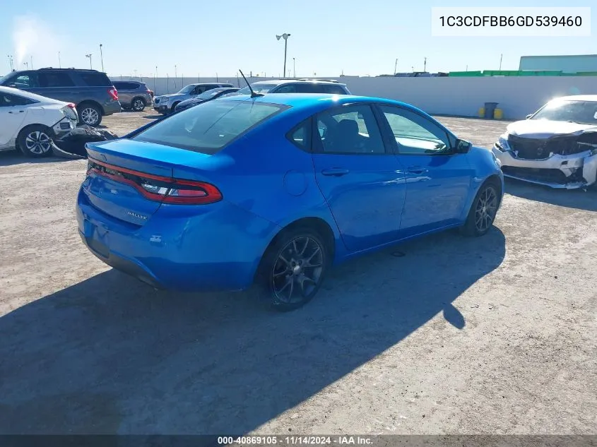 2016 Dodge Dart Sxt VIN: 1C3CDFBB6GD539460 Lot: 40869105