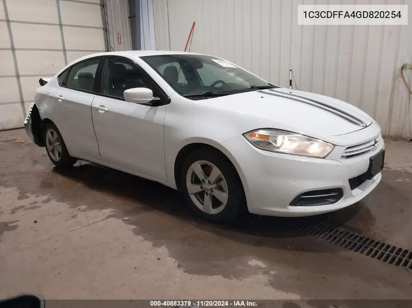 2016 Dodge Dart Sxt Sport VIN: 1C3CDFFA4GD820254 Lot: 40883379