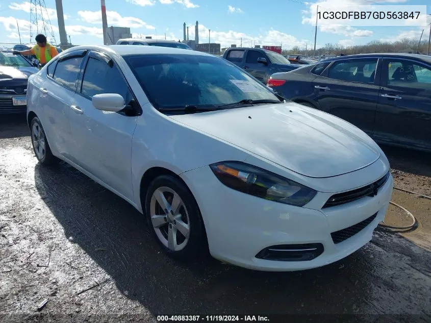 2016 Dodge Dart Sxt VIN: 1C3CDFBB7GD563847 Lot: 40883387