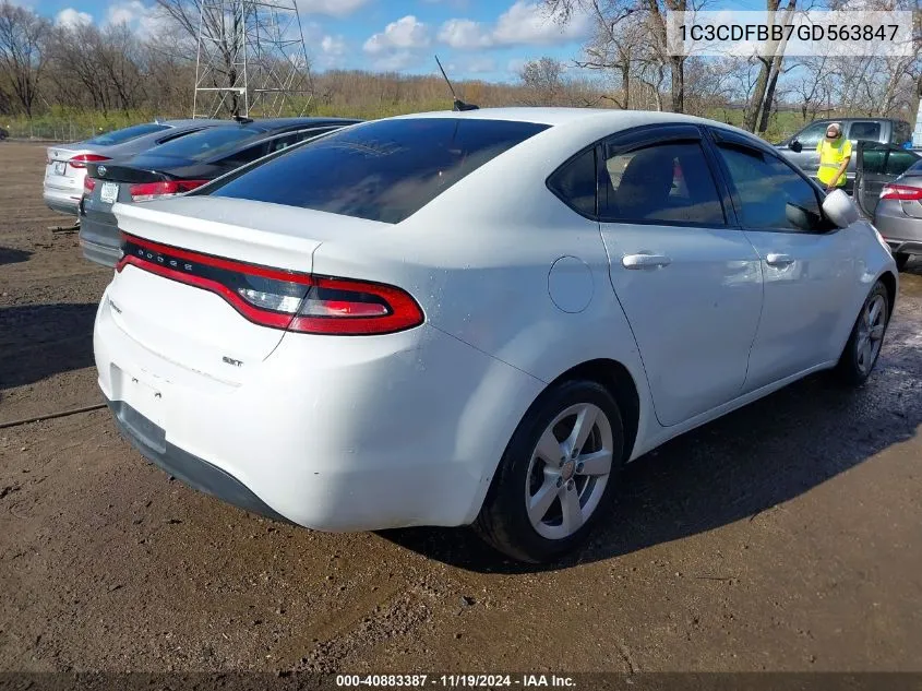 2016 Dodge Dart Sxt VIN: 1C3CDFBB7GD563847 Lot: 40883387