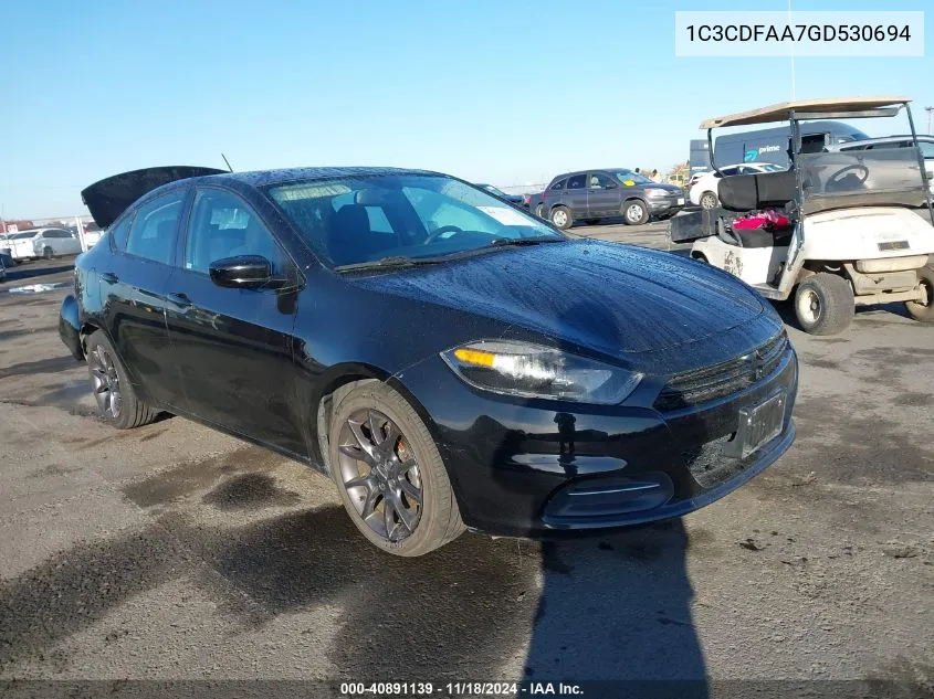 2016 Dodge Dart Se VIN: 1C3CDFAA7GD530694 Lot: 40891139