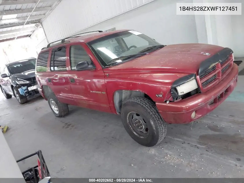 1B4HS28ZXWF127451 1998 Dodge Durango Slt