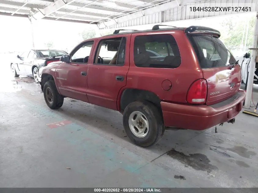 1B4HS28ZXWF127451 1998 Dodge Durango Slt