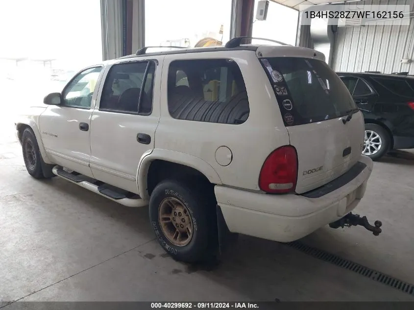 1998 Dodge Durango Slt VIN: 1B4HS28Z7WF162156 Lot: 40299692