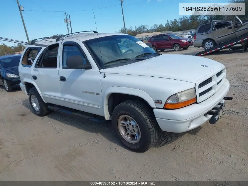 1998 Dodge Durango Slt VIN: 1B4HS28Z5WF177609 Lot: 40593152