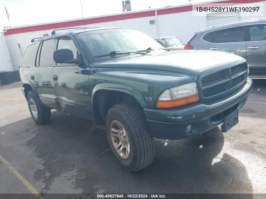 1998 Dodge Durango Slt VIN: 1B4HS28Y1WF190297 Lot: 40637645