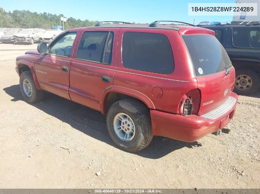 1998 Dodge Durango VIN: 1B4HS28Z8WF224289 Lot: 40648129