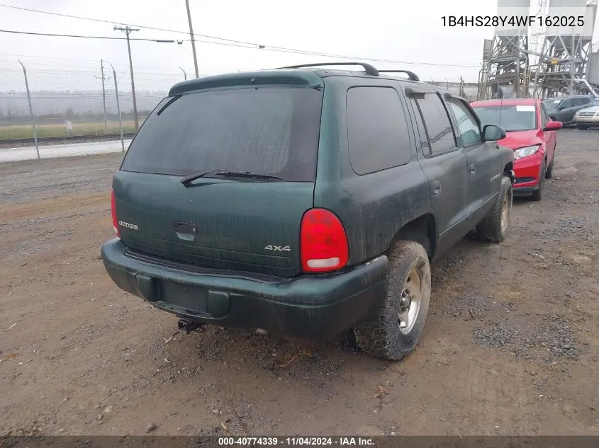 1998 Dodge Durango Slt VIN: 1B4HS28Y4WF162025 Lot: 40774339