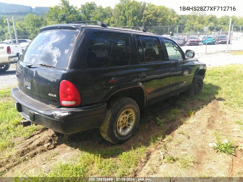 1999 Dodge Durango VIN: 1B4HS28Z7XF712716 Lot: 39918849