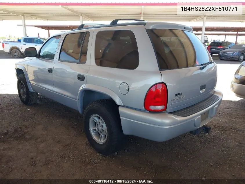 1999 Dodge Durango VIN: 1B4HS28Z2XF510771 Lot: 40116412