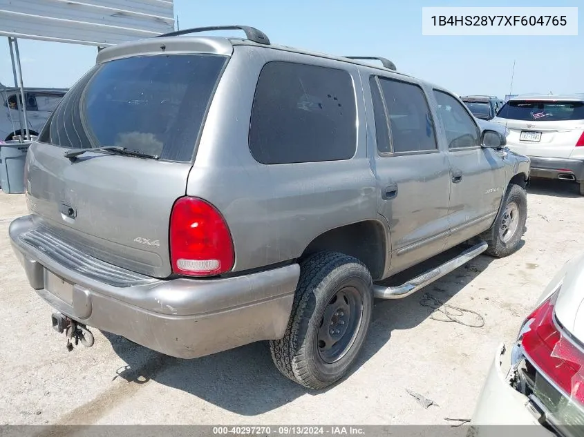 1999 Dodge Durango VIN: 1B4HS28Y7XF604765 Lot: 40297270