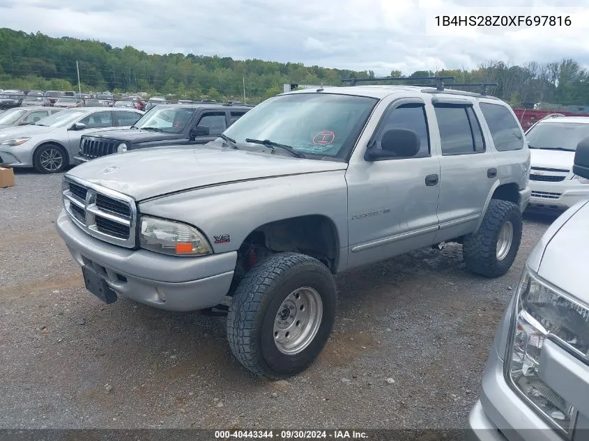 1999 Dodge Durango VIN: 1B4HS28Z0XF697816 Lot: 40443344