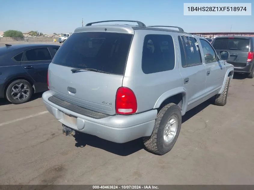 1999 Dodge Durango VIN: 1B4HS28Z1XF518974 Lot: 40463624