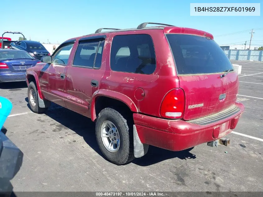 1999 Dodge Durango VIN: 1B4HS28Z7XF601969 Lot: 40473197