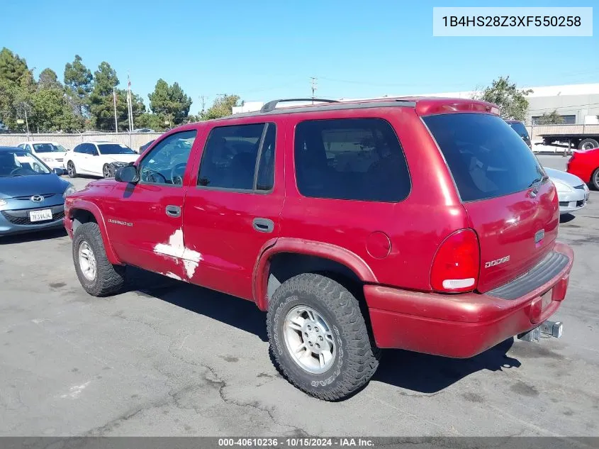 1999 Dodge Durango VIN: 1B4HS28Z3XF550258 Lot: 40610236