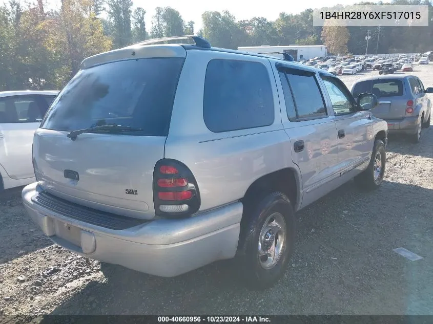 1999 Dodge Durango VIN: 1B4HR28Y6XF517015 Lot: 40660956