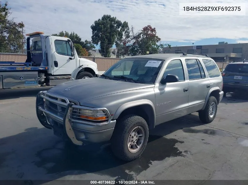 1999 Dodge Durango VIN: 1B4HS28Z9XF692375 Lot: 40736622