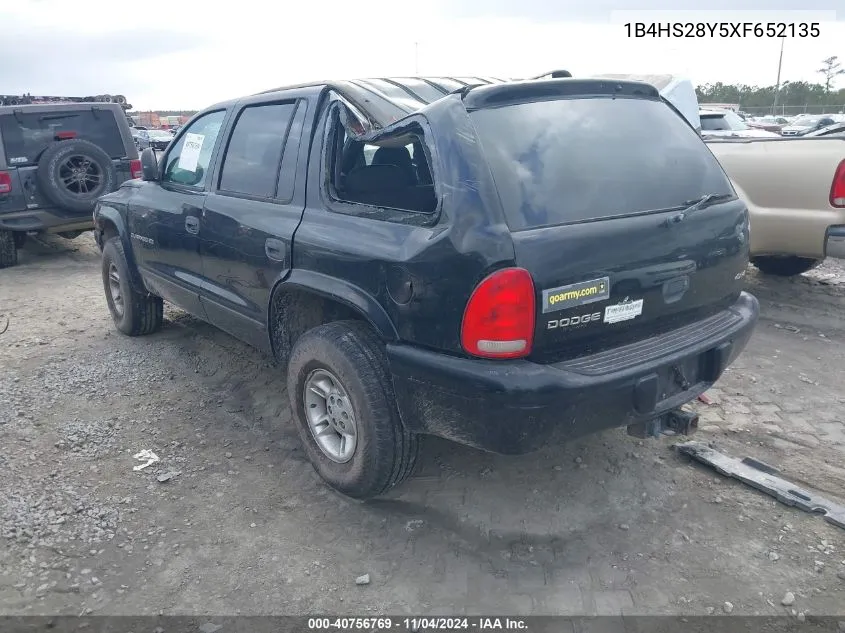 1999 Dodge Durango VIN: 1B4HS28Y5XF652135 Lot: 40756769